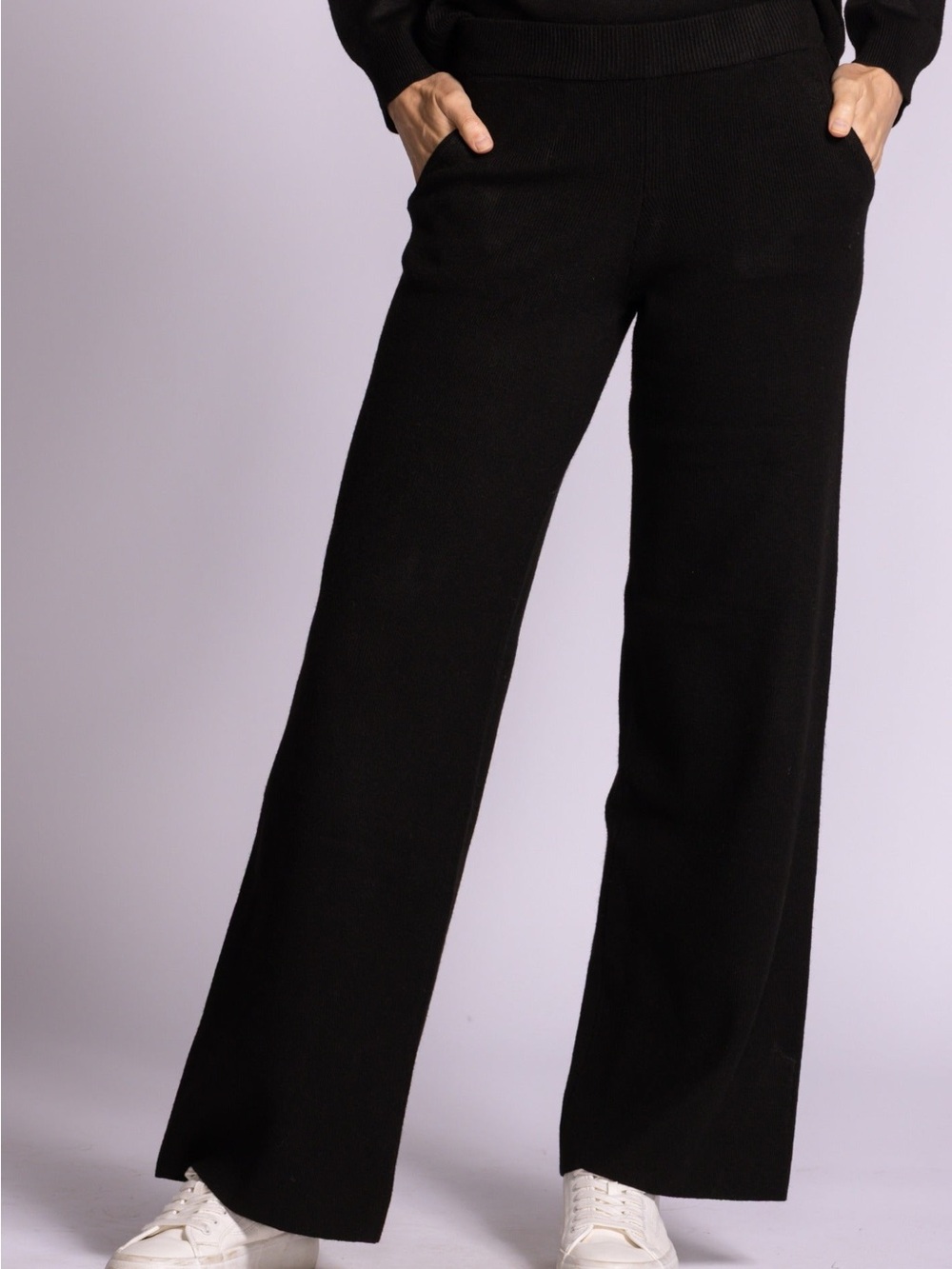 Pink Martini Classic Black white dot Wide-Leg Knit Pants